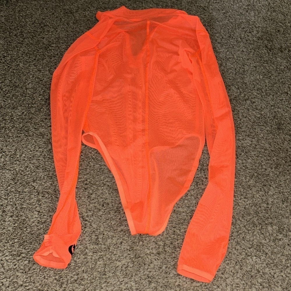 Vibrant Orange Long-Sleeve Bodysuit - Picture 3 of 3